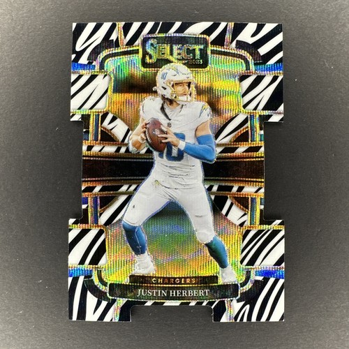 Justin Herbert 2023 Panini Select Zebra Die Cut #52 - Picture 2 of 3