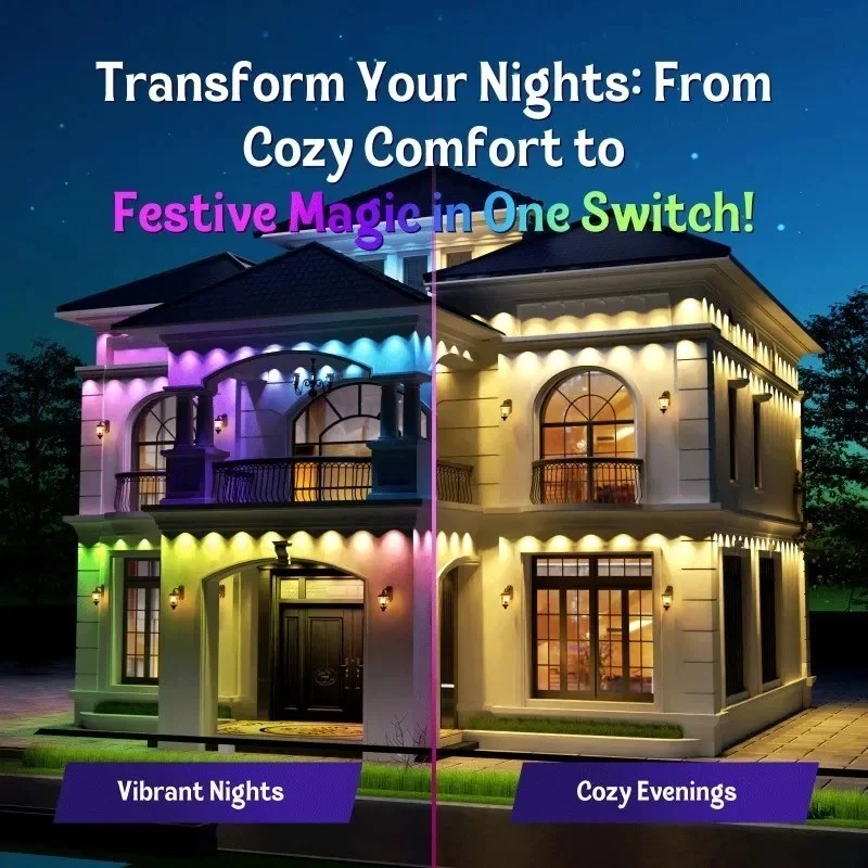 500FT Smart RGB Eave Lights App Remote IP67 Permanent Outdoor LED String Lights - Image 2 of 4