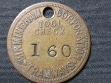 Birmingham Corporation Tramways Maintenance Depot Tool Check No 160.