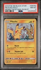 2019 POKEMON SM BLACK STAR PROMO #SM162 PIKACHU-HOLO PSA 8 (Q669)