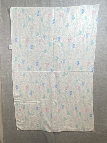 Vintage Kuschelzeit 2 Empfangsdecken Bären Baby Swaddle Hasen Wolken blau rosa - Bild 5 von 6