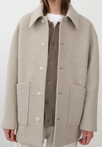 NWT INSILENCE Boucle Knitted Jacket Ash Beige / Stone Size L - Picture 12 of 23