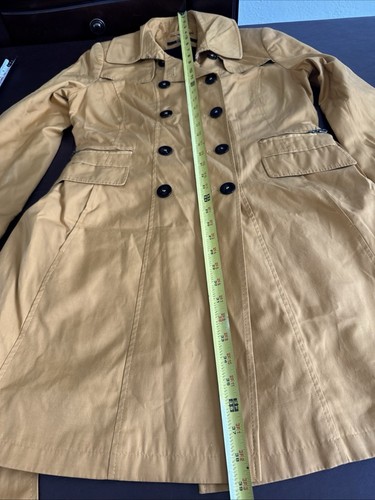 DKNY Damen Senf Zweireiher Trenchcoat mit Gürtel & geknöpften Manschetten - Bild 10 von 14