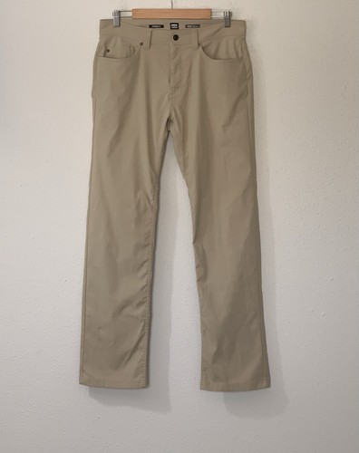 NEW Prana Brion Straight Leg Pants Hiking Outdoor Beige Khaki Men Size 32 x 32