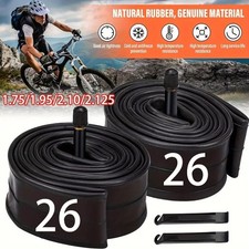 2Pcs 26" Bike Inner Tube w/ 2 Tire Levers Heavy Duty Bicycle Tubes 26X1.75/2.125