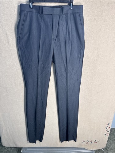 KENNETH COLE REACTION 40L Slim Dark Gray Pinstripe 3 Piece Suit 33W 34xUNH Vest - Picture 17 of 21