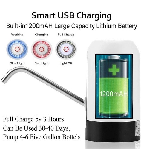 Water Bottle Switch Pump Electric Automatic Universal Dispenser 5 Gallon USB - Picture 8 of 12