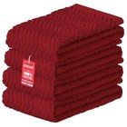 100% Cotton Kitchen Towels, 15" x 25" Absorbent Dish Towels Red Pack of 4