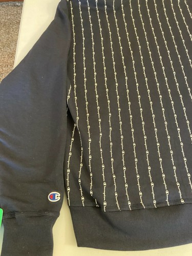 Champion Powerblend Sudadera con Capucha, Logotipo Completo Azul Marino Rayas Verticales en Azul Marino-2XL - Imagen 5 de 6