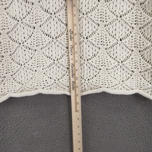 Suéter sin mangas Vince Camuto para mujer 1X crema tejido abierto ganchillo sin mangas concha - Imagen 11 de 13