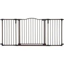 72” Wide Deluxe Décor Baby Gate Sturdy Safety Gate with One Hand Operation