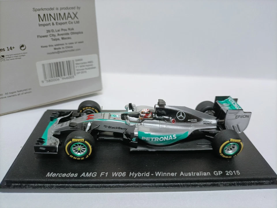 1:43 Spark Mercedes Benz AMG F1 W06 híbrido ganador GP 2015 modelo de coche campeón  Foto 2 de 4