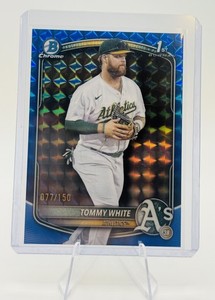 2025 Bowman Chrome Tommy White Blue Wave Refractor /150 1st Bowman Chrome