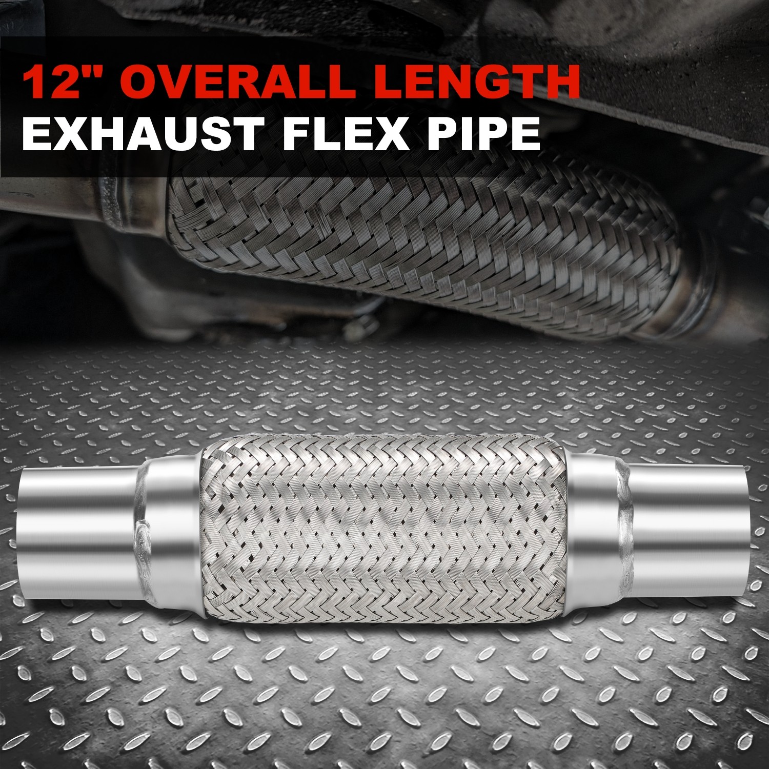 Выхлопная труба 2.25 x 8Flex 12OL с двойной оплеткой из нержавеющей стали, изготовленная на заказ