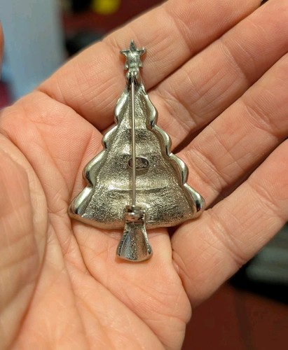 HOBE Pave Clear & silver Christmas tree brooch - Picture 3 of 3