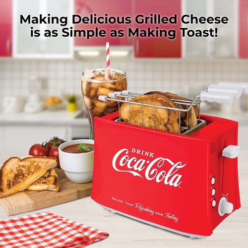 Nostalgia TCS2CK Coca-Cola Grilled Cheese Toaster with Easy-Clean Toaster - Picture 2 of 8