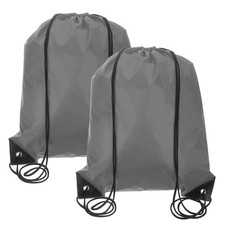 Drawstring Backpack, 2Pcs Draw String Backpack(Dark Purple, 13.4"x16.9")