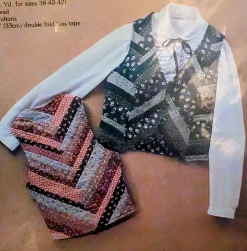 Strip Quilted Vest Pattern Bust 30-42  That Patchwork Place Vntg Fr Ship - Picture 1 of 4