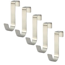 Over The Cabinet Door Single Hooks 5 Pack Silver