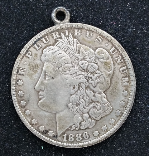 Originale 1886 Morgan Silver Dollar Love Token "CSA" con anello - Foto 2 di 2