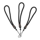  3pcs Black Handwoven Mobile Phone Wristband Strap Short Braided Wristlet
