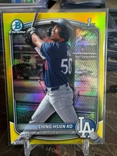 2025 Ching-Hsien Ko Bowman Chrome True Yellow Refractor /75 Dodgers