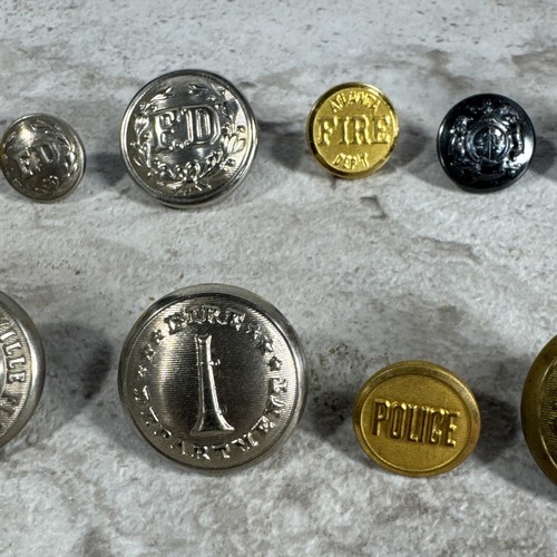 12 Vtg Obsolete Fire Department & Police Buttons Jacksonville Atlanta Buffalo + - Picture 3 of 17