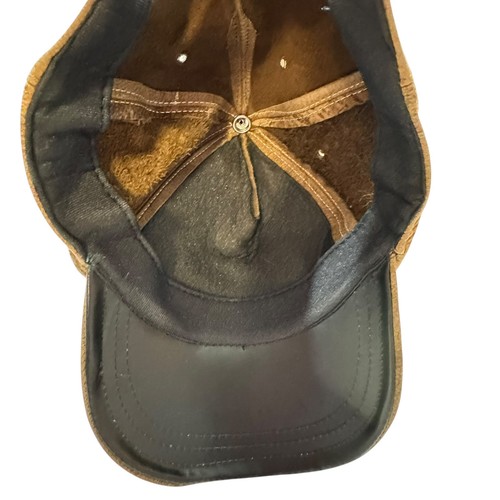 Cappello berretto pelle Nike marrone vintage cinturino regolabile ricamato bianco swoosh - Foto 9 di 13