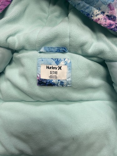 Hurley Girls ski snowboarding puffer jacket blue purple size S(7/8) - Picture 7 of 12