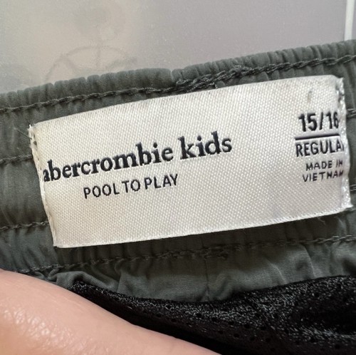 Abercrombie Kids Dark Green Pool To Play Swim Trunks Size 15/16 - Picture 4 of 5