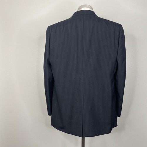 Verticale 2 Teiler Anzug Herren 44R 38x30 dunkelblau gestreift Polyester zwei Knöpfe - Bild 7 von 15