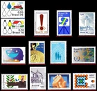 BRAZIL 1976 - LOT WITH 13 STAMPS OF THE YEAR - SCOTT VALUE $3.35, ALL MNH
