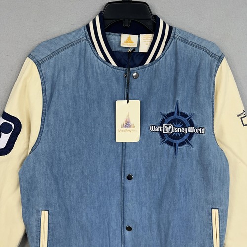 Chaqueta Walt Disney World Para Hombre XS Azul Bombardero Universitario 50º Bordado Mickey - Imagen 3 de 17
