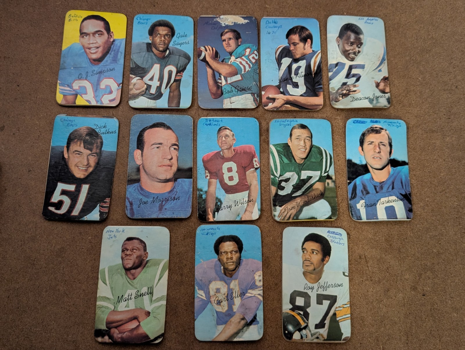 14 1970 Topps Super Football OJ Simpson Gale Sayers Bob Griese