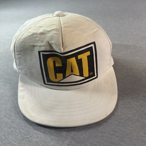 Gorra gorra vintage Cat Caterpillar Trucker SnapBack blanca parche años 90 hecha en EE. UU. - Imagen 2 de 5
