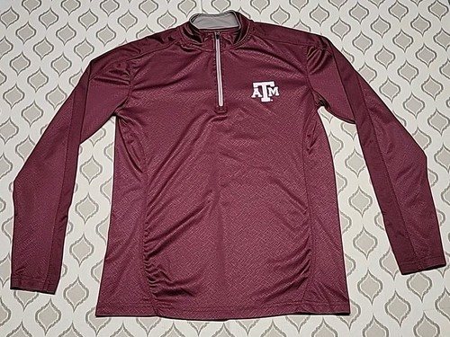Texas AM Pullover 1/4 Zip A&M Football Herren Small Maroon ATM Logo