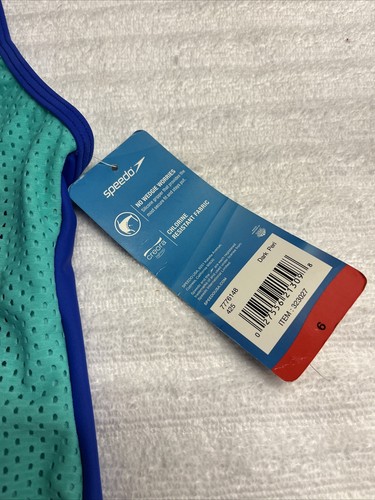 Nuevo con etiquetas Traje de baño Speedo Niñas Talla 6 Una pieza UPF resistente al cloro Talla 6 Azul - Imagen 4 de 6