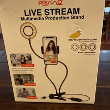 New Primo Brand Live Stream Multimedia Production Stand Selfie Light With Clamp