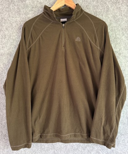 NIKE Shirt Mens M ACG Waffle Thermal 1/4 Zip Baselayer Long Sleeve Y2K Green - Picture 1 of 9