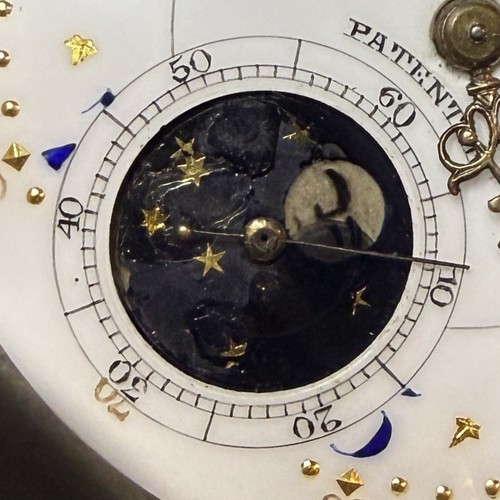 Swiss ANTIQUE Meylan Sandoz .800 SILVER Pocket Watch CALENDAR MOONPHASE Runs! - Bild 19 von 19