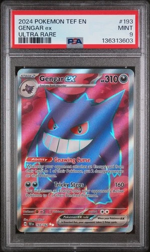 2024 POKEMON TEF EN-TEMPORAL FORCES ULTRA RARE #193 GENGAR EX PSA 9