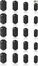 Ferrite Ring Core Black RFI EMI Noise Suppressor Cable Clip-20Pcs