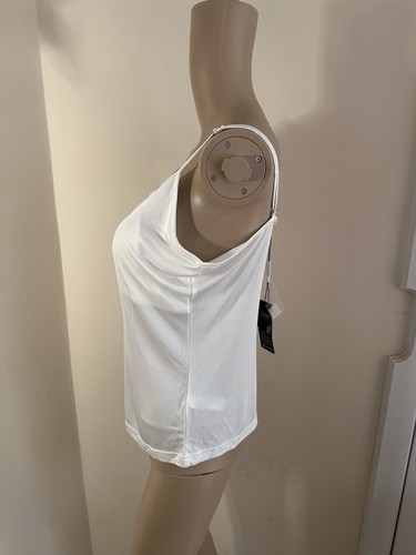 STAIN! L Pure Silk Built - In - Bra Adjustable White Womens Camisole Lily Silk - Picture 3 of 10