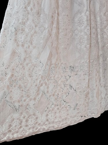 Vasna S Cottagecore Maxikleid Spitze Langarm Boho weiß gefüttert Prärie Hochzeit - Bild 20 von 23