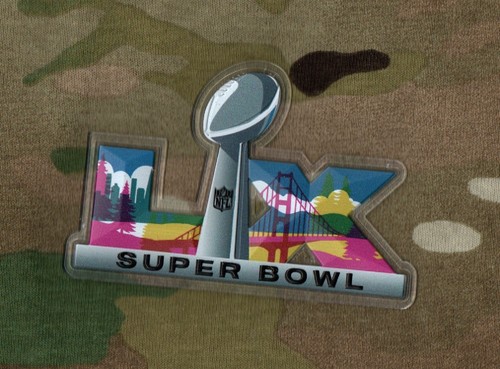 8 FEBBRAIO 2026 LEVI'S STADIUM SUPER BOWL 60 LX *PLASTICA* TOPPA ferro/cucito - Foto 3 di 5