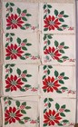 Vintage Christmas Napkins Cloth Poinsettias Square - 8 Foxing Stains See Pics 