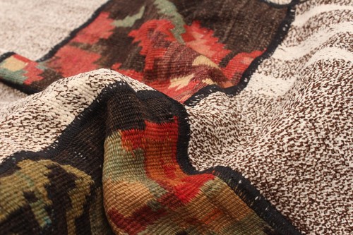 Vintage Hand Woven Traditional Kilim Rug 4'0" x 6'2" Oriental Wool Carpet - Picture 7 of 9