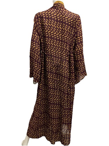 Women’s Vintage Boho India Cotton Duster Gauzy Long Avant Hippy Kimono Robe L - Picture 8 of 8