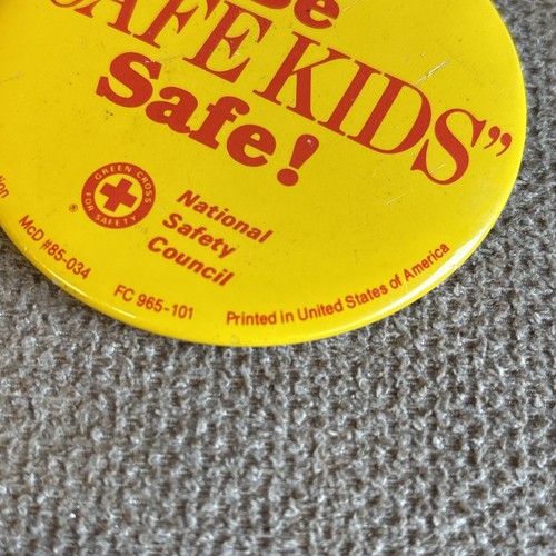 De colección 1985 McDonald's Be Safe Kids botón Consejo Nacional de Seguridad - Imagen 3 de 6