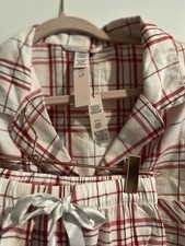 Victorias Secret Pajama Set Womens XXL Red Plaid Long Sleeve Button Up Top Pants
